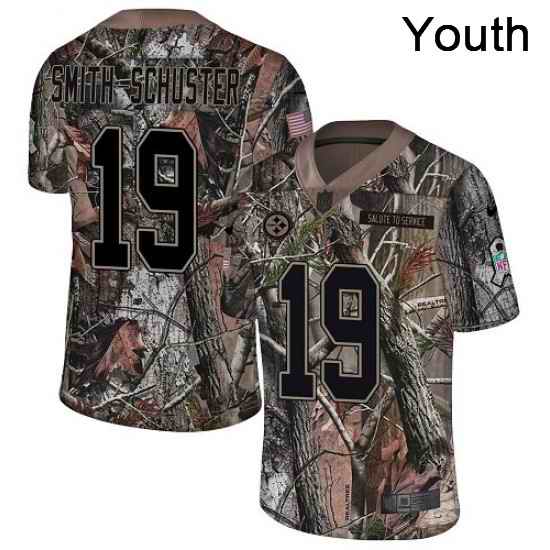 Youth Nike Pittsburgh Steelers 19 JuJu Smith Schuster Camo Rush Realtree Limited NFL Jersey